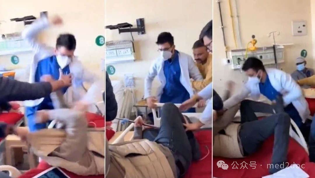 印度一医生殴打男患者，失控画面曝光！被问这句话让他瞬间抓狂（组图） - 1