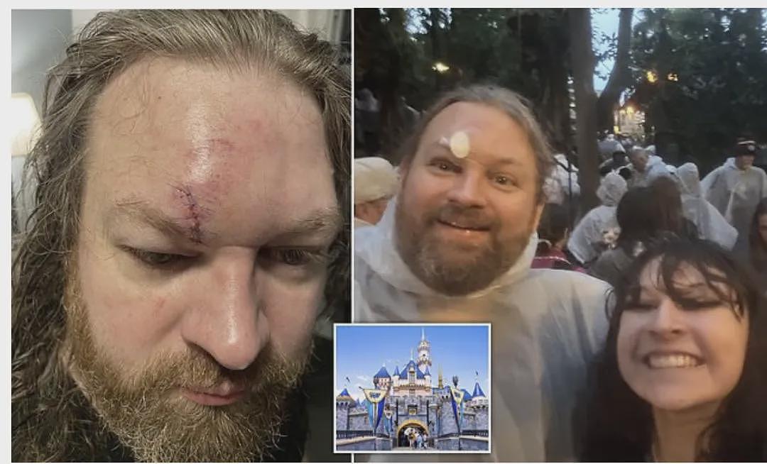 童话破灭！迪士尼上演全武行，父亲1句“别插队”，下秒被打到满脸血！女儿全程目睹，全网心疼...（组图） - 1