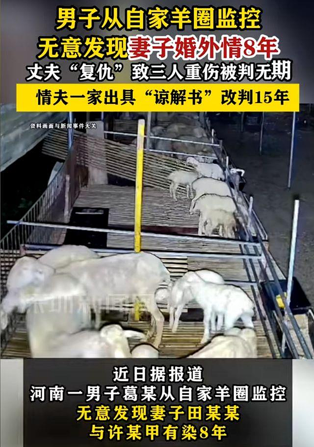 男看羊圈监控发现妻出轨8年，砍情夫1家4口，后续太扎心（组图） - 1