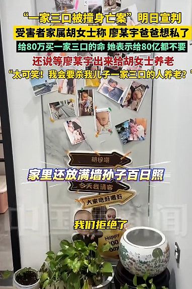 男子为泄愤撞死一家三口含婴儿判死缓!死者母曾言:赔80亿都不要(组图) - 7