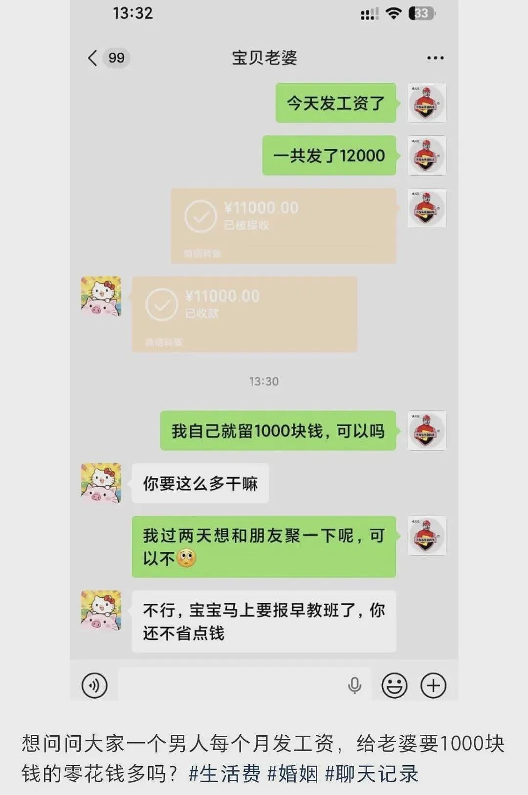 上班挣30万工资上交给老婆全都没了，丈夫曝聊天记录花钱去处全网气疯（组图） - 3