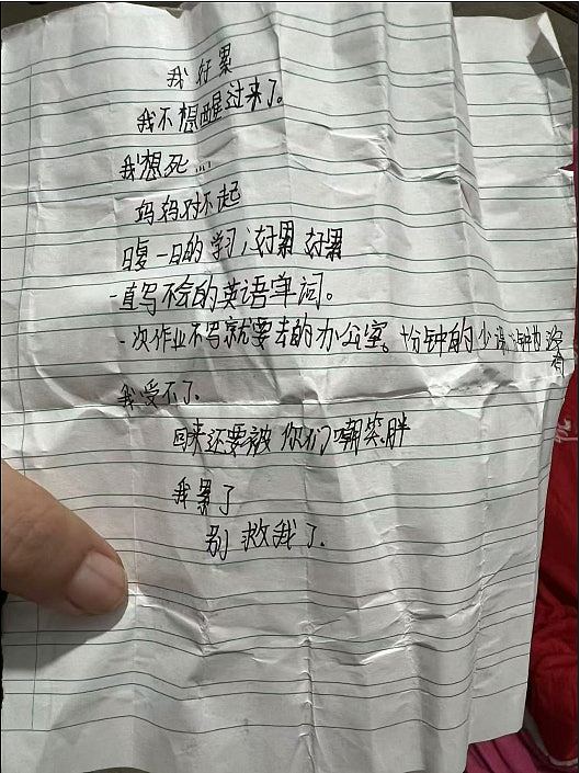 江苏12岁女孩吞近百粒药轻生!遗书:日复一日学习好累好累(组图) - 1