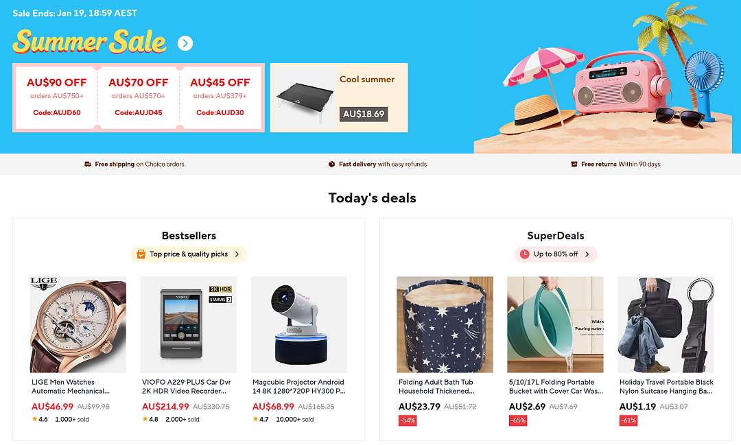 【AliExpress】澳洲站海量商品特卖 + 折上折 + 再送30刀(组图) - 1