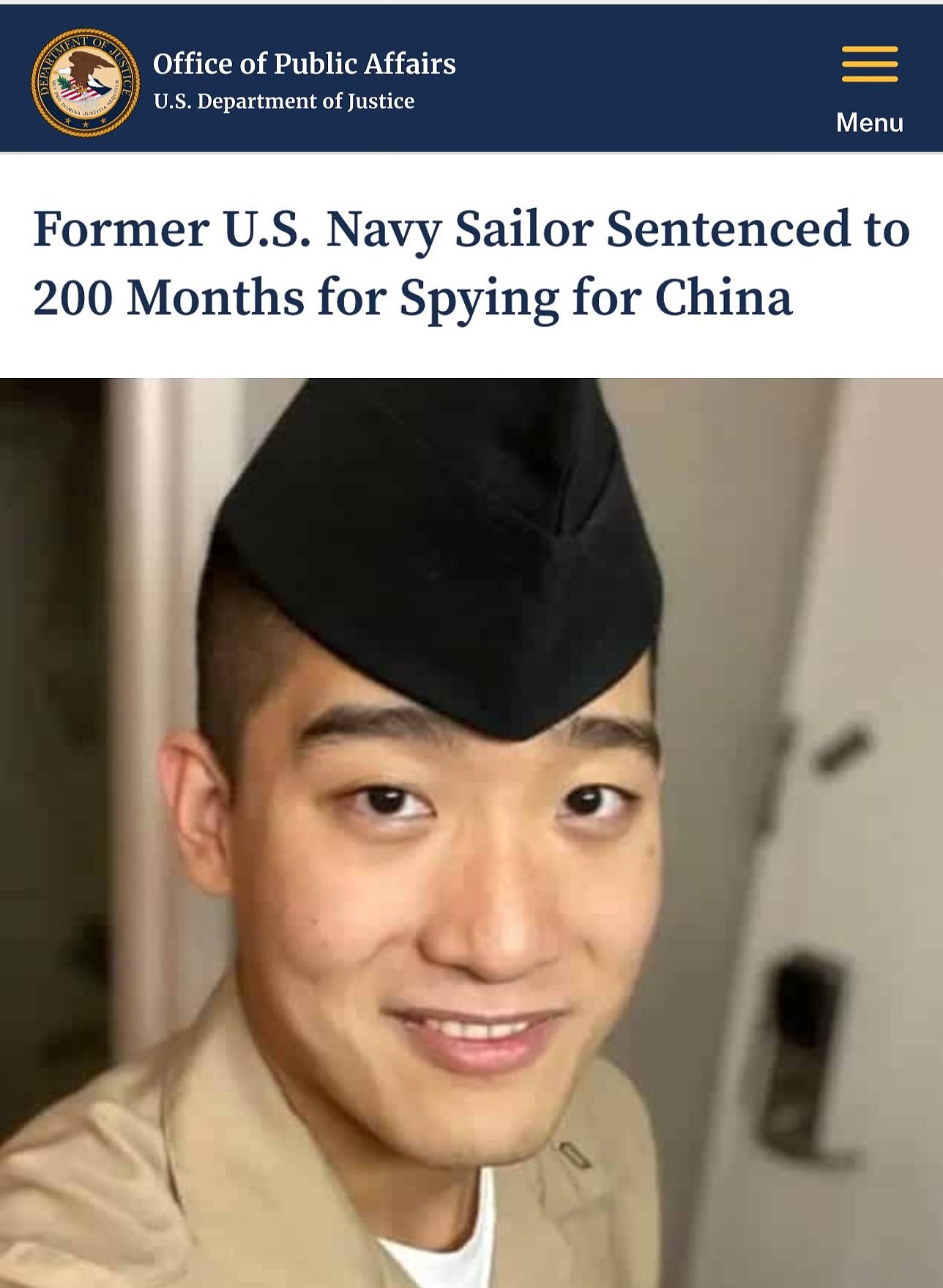 美华裔士兵因替中国从事间谍活动,被判监200个月(组图) - 2