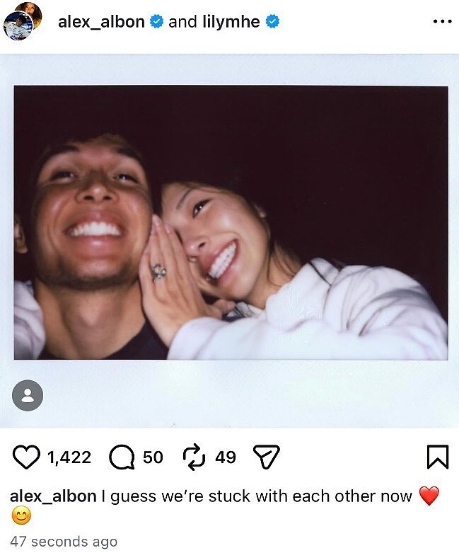 成中国女婿！F1车手阿尔本与高尔夫球手何沐妮订婚，威廉姆斯车队送祝福（组图） - 2