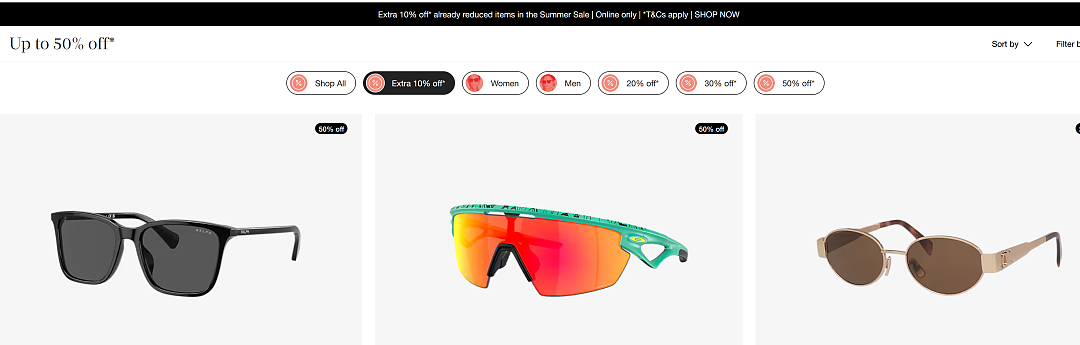好机会!【Sunglass Hut】大牌墨镜澳洲官网 多重折上折 + 再送25刀(组图) - 2