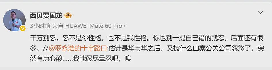 贾国龙深夜发声：罗永浩让西贝雪上加霜，“西贝断崖式亏损，他直播间销售额增加5倍”！罗永浩：不会再回应（组图） - 4