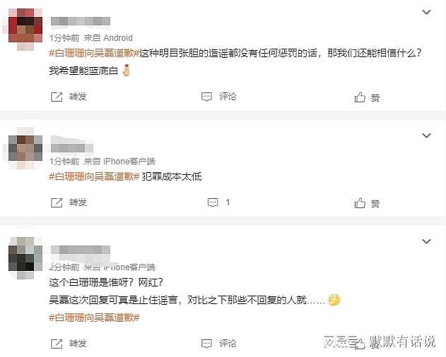 白珊珊回应:造谣吴磊只为引流,评论区愤怒:告到底!(组图) - 8