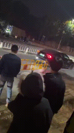 特斯拉遇检查倒车逃逸,交警击打车窗拦截未果(组图) - 1