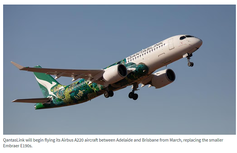 澳航将在南澳首次启用空客A220，每年新增10万个座位（组图） - 1