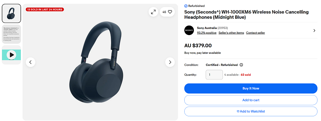 入XM5好机会！【Sony索尼】ebay官方店特卖（组图） - 2