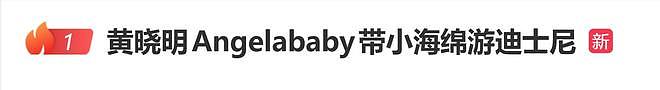 黄晓明baby离婚后罕同框，带儿子去迪士尼玩，递袋互动超自然（组图） - 1