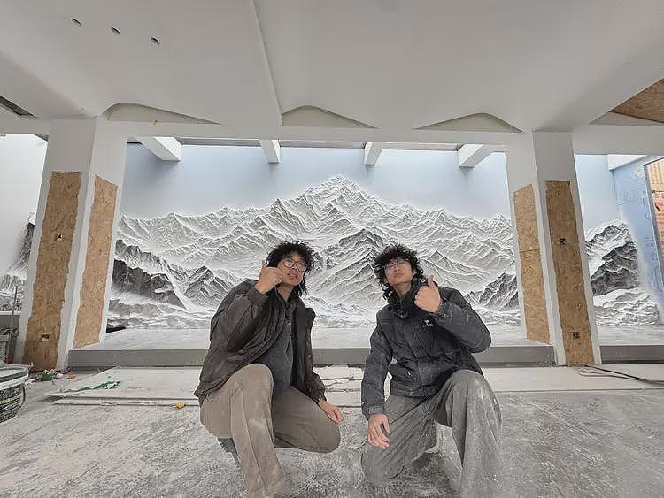 湖南00后美术生全国“刮腻子”，每天只睡四五个小时，团队年入百万！已接到外国订单（组图） - 4