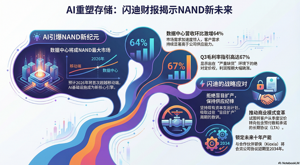 闪迪电话会：“数据中心将成NAND最大市场”，CEO称“无法满足需求”但拒绝盲目扩产（组图） - 1