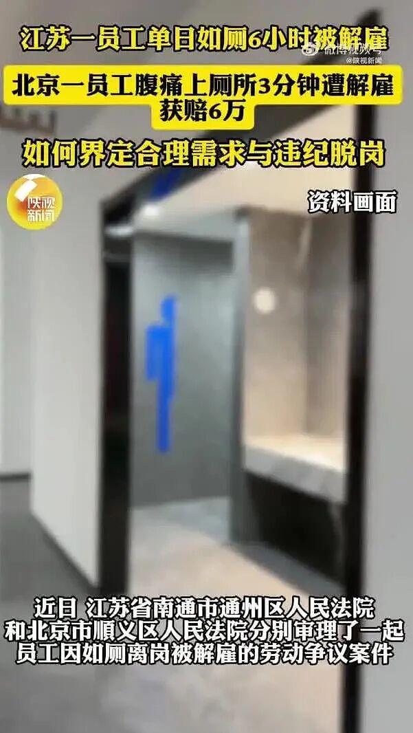 员工一个月11次躲厕所“摸鱼”被解雇!单日最长超6小时(组图) - 1