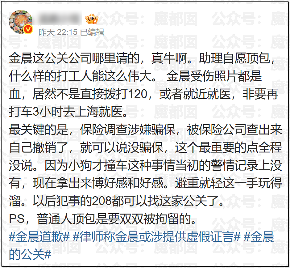 金晨交通肇事最终通报！却引发网友大面积质疑？是否应该担责？（组图） - 15