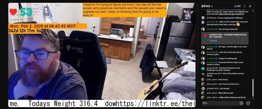 老哥为减肥拼了！把自己关屋里一年，绝对不出屋还全程直播！快赶上坐牢了...（组图） - 12