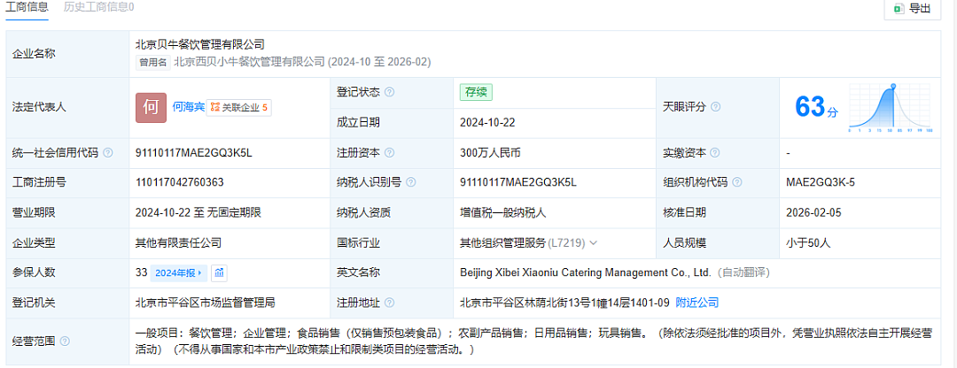 贾国龙卸任西贝小牛法定代表人（组图） - 1