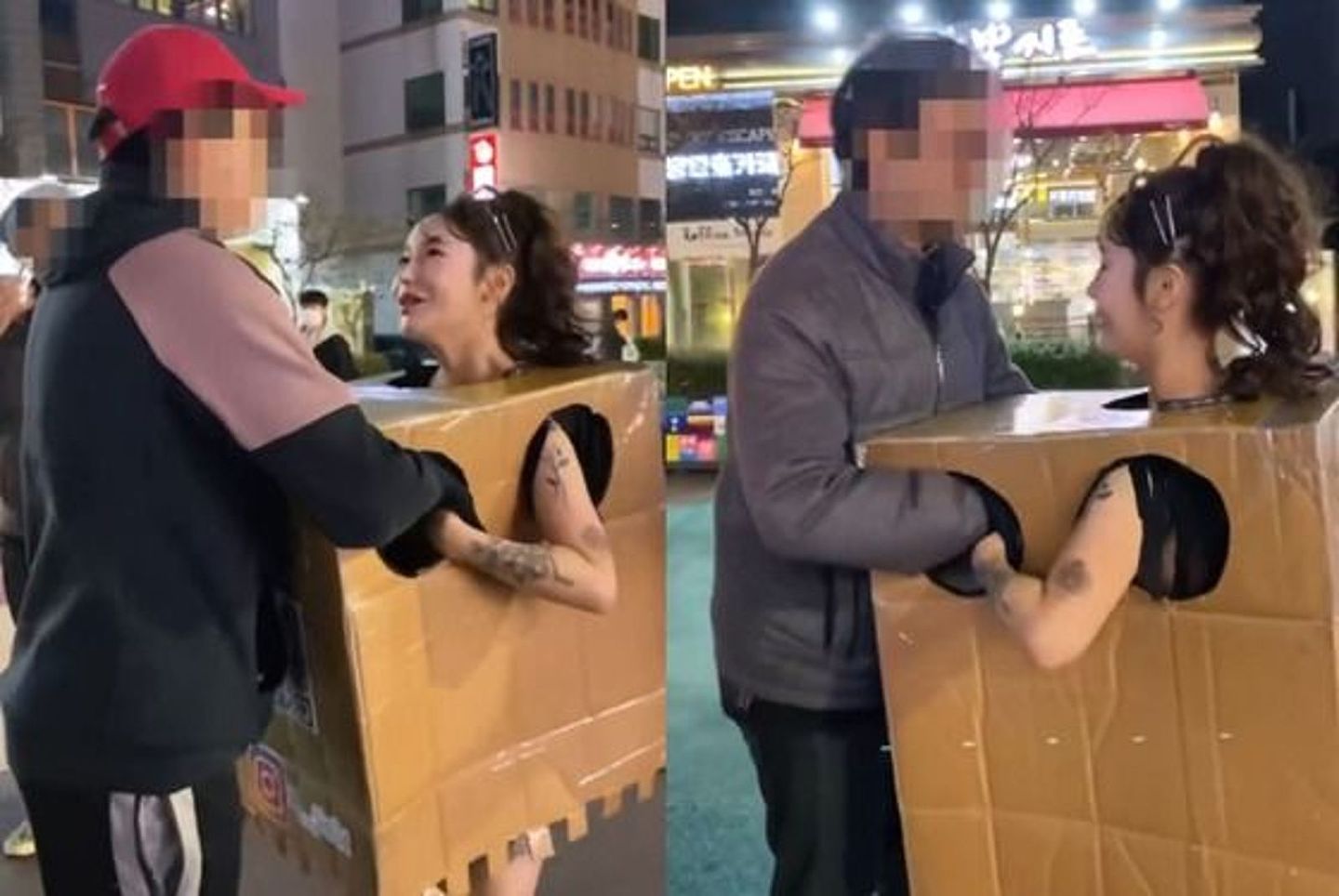 引诱路人摸雪乳！韩AV网美全裸“套纸箱”上街，再遭法院判刑（组图） - 1
