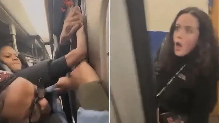 西女遭一群非裔挑衅！神反击引爆全网，被封“地铁女王”（组图） - 1