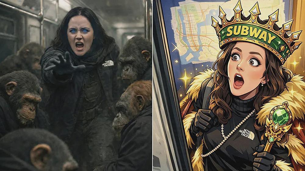 西女遭一群非裔挑衅！神反击引爆全网，被封“地铁女王”（组图） - 2