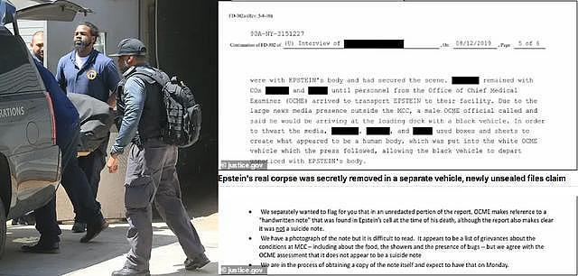 曝光：爱泼斯坦死后，一具“假尸”从监狱运出…（组图） - 1