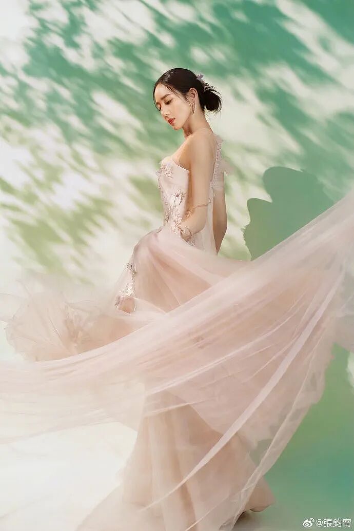 【美女】张钧宁粉裙写真性感撩人!被赞从画中走出的仙女(组图) - 7