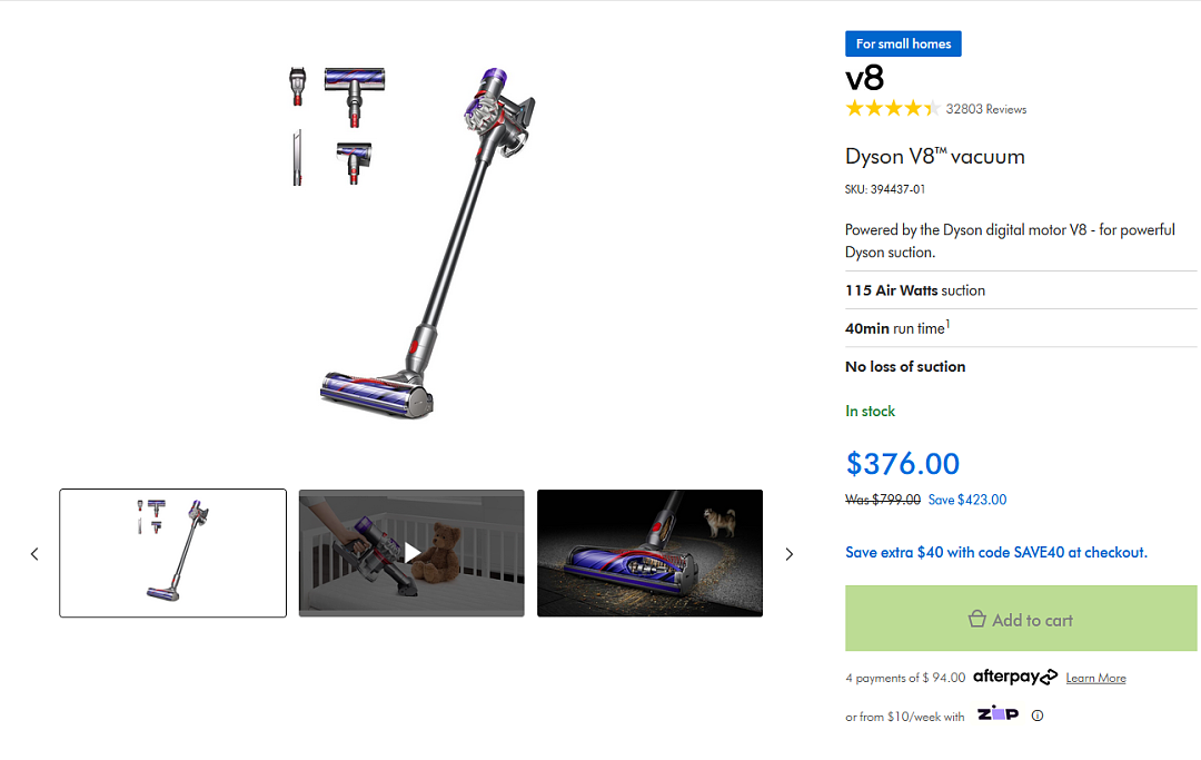 V8跌至336刀了！【Dyson】澳洲官网福利（图） - 1