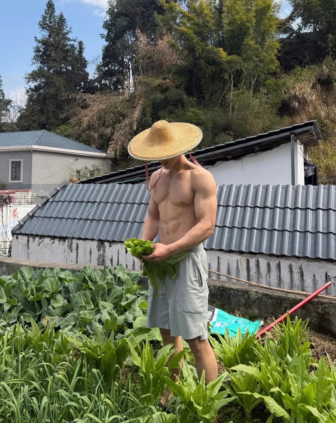 【帅哥】188田园糙汉小狼狗,精壮腹肌穿CK内裤超诱人....(组图) - 1