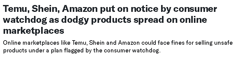 被官方盯上！你在澳洲Amazon、Temu和Shein买的东西，可能会出事（组图） - 1