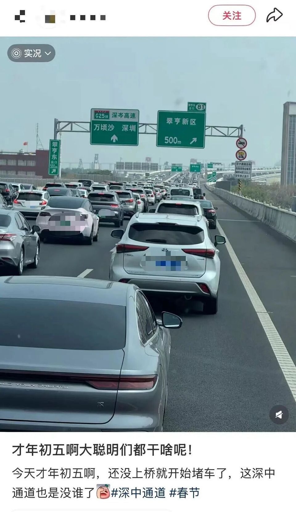 堵堵堵 第一批“大聪明”已堵在回深圳路上了(组图) - 3
