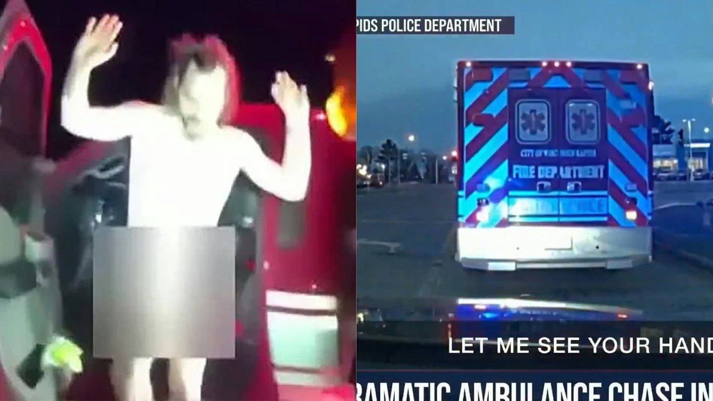 裸男饮清洁剂后发狂劫走救护车！患者被困车内崩溃惨叫：我快死了（组图） - 1