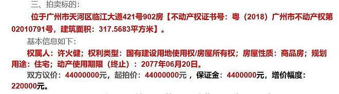 许家印侄子豪宅5016万拍卖！房产总面积317平方米，配有5个洗手间（组图） - 2