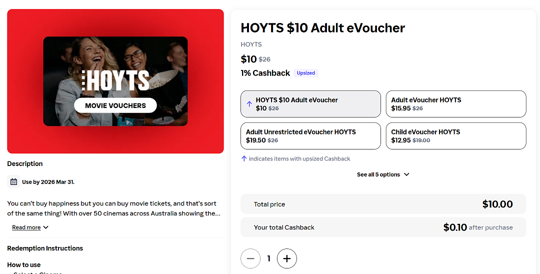 【Hoyts】电影票 10刀特卖(组图) - 1