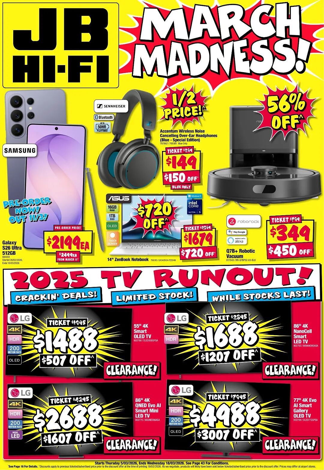 又一个“疯狂周期”!【JB Hi-Fi】3月5日至18日 优惠目录(组图) - 1