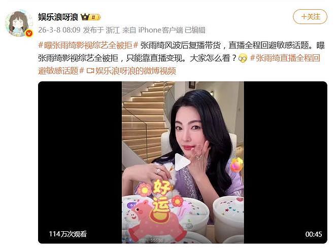 曝张雨绮影视综艺全被拒！风波后复出带货，未回应代孕插足指控（组图） - 2