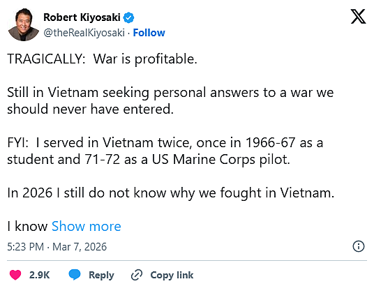 富爸爸作者揭中东战争真相：飞弹在烧白银，军工复合体靠战争发财（组图） - 1