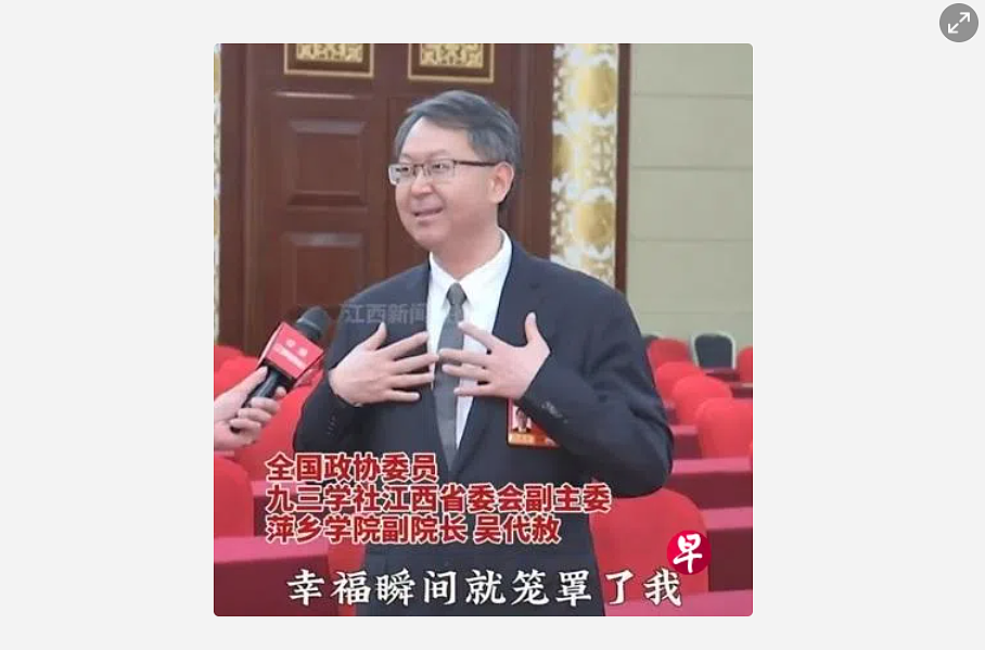 全国政协委员吴代赦称与“他”面对面,感到幸福眩晕(图) - 1