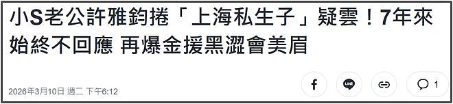 许雅钧风波升级！知情人称小三和私生子一直养在上海，小S真能忍（组图） - 4
