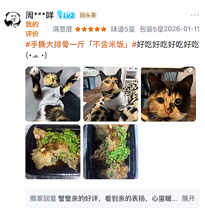 【宠物】猫奴小哥每次点外卖评价都晒猫，满屏都是排骨和猫猫猫，网友：拿商家评论区当朋友圈发了哈哈哈哈（组图） - 9
