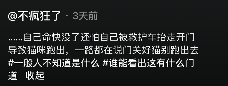 女子在家被救护担架抬走时,反复叮嘱医护人员看好门,别让猫跑出去!(组图) - 9