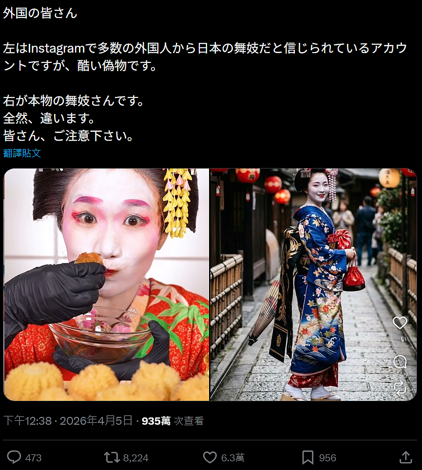 日本博主怒批外国人伪造舞妓账号,吃相难看侮辱日本文化!却遭日本官方电视台打脸!(组图) - 1