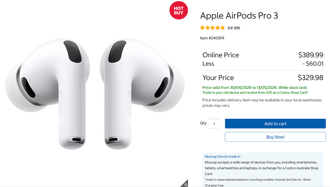 【Costco】Apple AirPods Pro 3特价（组图） - 1