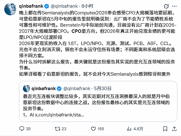 SemiAnalysis报告引发“光电”大跌，网友激辩CPO（组图） - 14