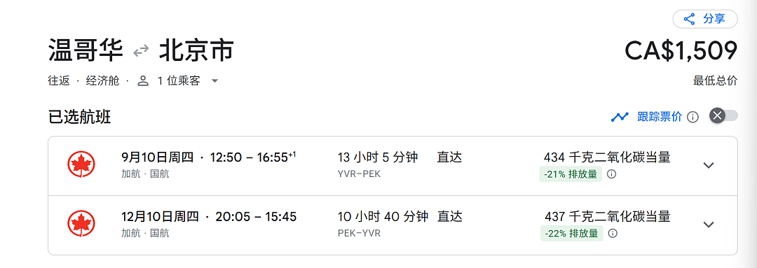 温哥华赴华航班“大跳水”!直飞往返北京低至$1000!中加增航:每周增加7班,飞这里! - 4