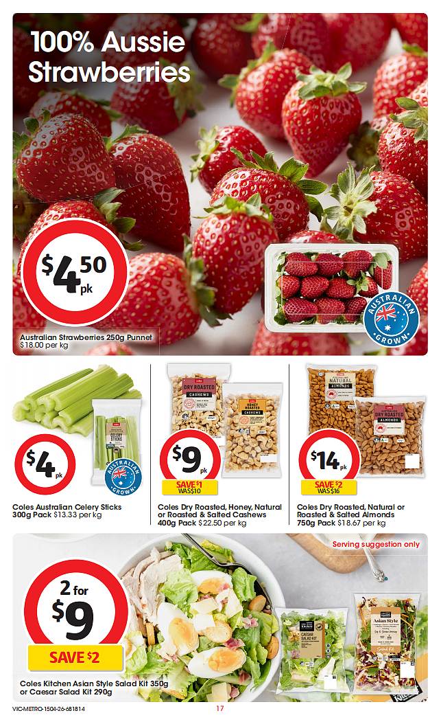 Coles 4月15日-4月21日打折，牛肉派、油、茉莉米半价 - 17