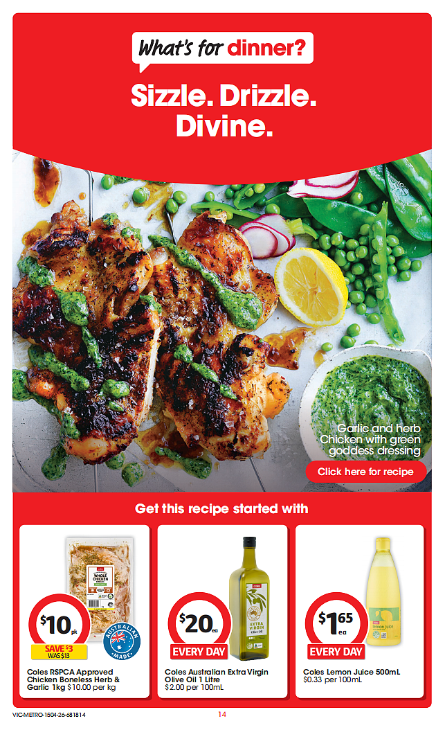Coles 4月15日-4月21日打折，牛肉派、油、茉莉米半价 - 14