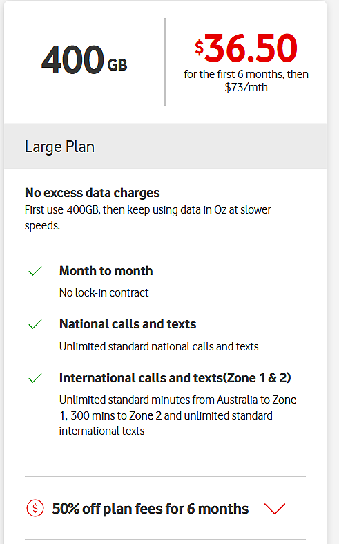 太划算!【Vodafone】大流量 手机卡 套餐 前6个月半价 + 折上折(组图) - 2