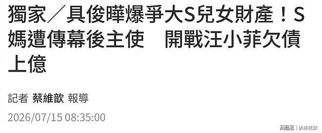 具俊晔取消点赞小S，大S遗产风波升级，双方疑似反目？ - 12