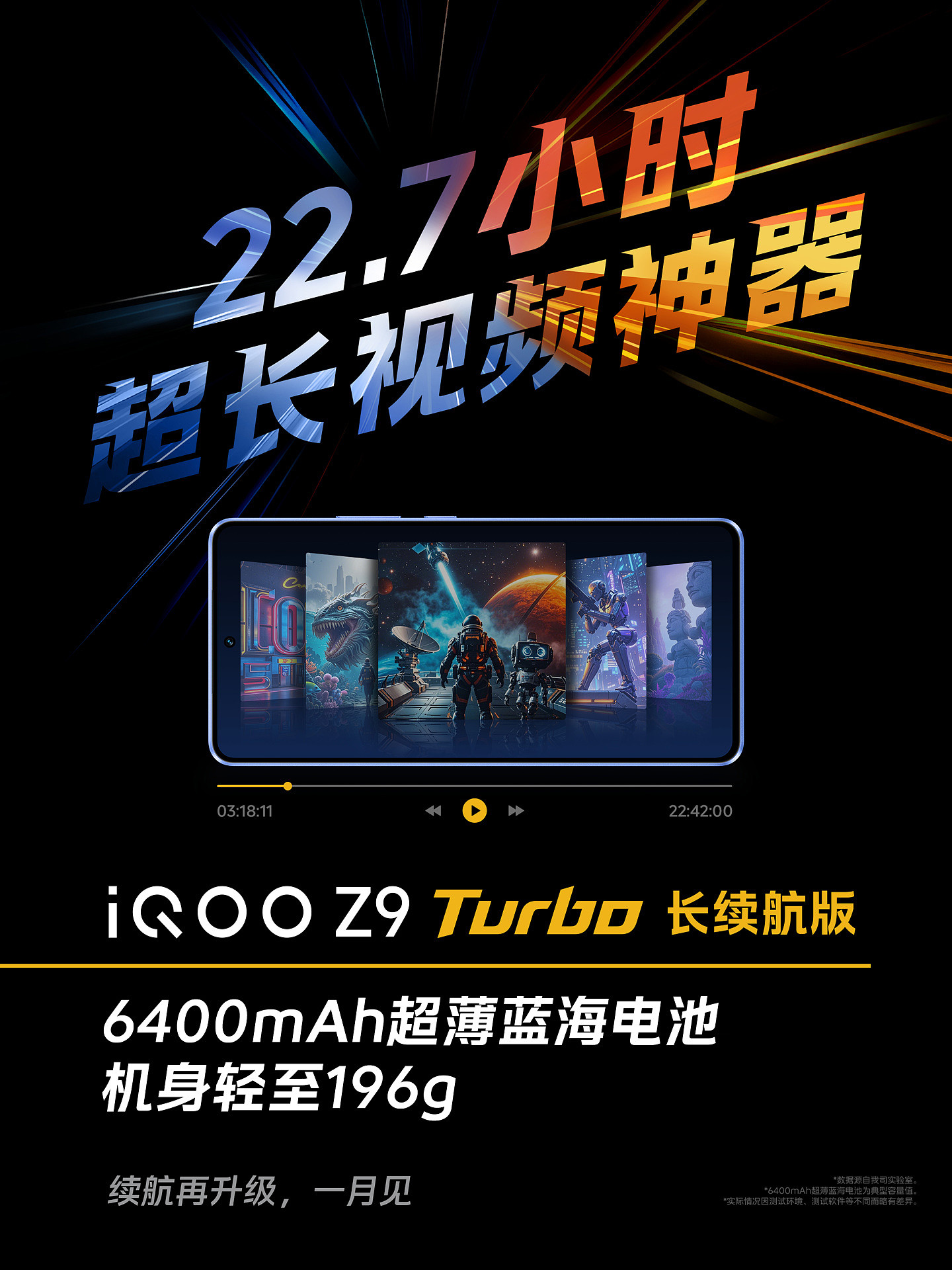 iQOO Z9 Turbo 长续航版手机重 196g、厚 7.98mm，宣称“能连续看 22.7 小时视频” - 3